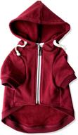 🐶 ellie's versatile adventure zip up maroon red dog hoodie: stylish & comfortable with hook & loop pockets, adjustable drawstring hood – sizes xs to xl логотип