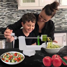 img 3 attached to Revolutionize your Kitchen with the LHS Apple Peeler & Vegetable Spiralizer – Peel, Core, Slice, and Spiralize Fruits and Veggies for Spiral Veggie Pasta and More!