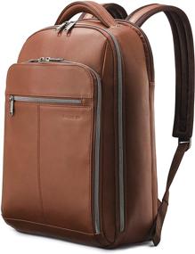 img 4 attached to 🎒 Samsonite Classic Leather Backpack: Cognac, One Size - Sleek & Timeless Design for Ultimate Style & Functionality