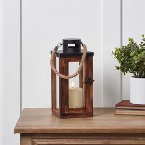 img 1 attached to 🕯️ Regular Wooden LED Flameless Candle Lantern by Lights4fun, Inc. – Battery Operated, Ideal for Indoor Use