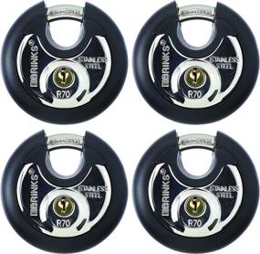 img 4 attached to 🔒 Brinks 70mm Discus Padlock 4-Pack - Stainless Steel Shackle, Enhanced Security Locks in Black
