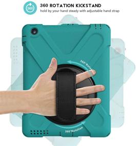 img 1 attached to 📱 ProCase iPad 2 3 4 Case - Rugged Shockproof 360° Rotatable Cover - Teal