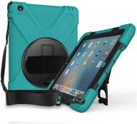 📱 procase ipad 2 3 4 case - rugged shockproof 360° rotatable cover - teal logo