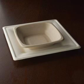 img 3 attached to 🍚 100-Count Microwaveable & Compostable Square Bowls (16 oz.), Eco-Friendly Bagasse Sugarcane Fiber, Light Brown