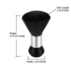 img 1 attached to 🎁 Vtrem Christmas Gifts Barber Brush - Neck Duster and Powder Brush Combo - Ideal for Hair Cutting and Styling - Black and Brown Barber Hair Brush