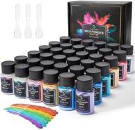 🎨 smalltongue mica powder: 36 vibrant colors, 0.35 oz bottles for epoxy resin, lip gloss, soap making, bath bomb & more! logo