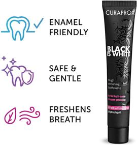 img 1 attached to 🌟 Revitalize Your Smile: Curaprox Black is White Charcoal Whitening Set + CS 5460 Toothbrush Trio Pack