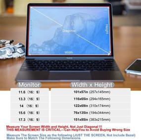 img 3 attached to 📺 14 Inch Anti Blue Light Laptop Screen Protector - Viyoya Eye Protection Blue Light Blocking Anti-Glare Filter Film for 14" Laptops (16:9 Aspect Ratio) - Dimensions: 310mmx174mm