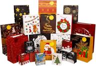 набор подарочных пакетов lulu home на рождество: 24 шт. рождественских пакетов в ассортименте с ярлыками - 4 огромных, 6 больших, 6 средних, 8 маленьких логотип
