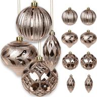 🎄 3.94-inch shatterproof large brown christmas ball ornaments - set of hanging balls for xmas wedding, party, holiday decor - ideal christmas tree decorations for home logo