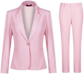 img 4 attached to Womens Piece Office Button Blazer Women's Clothing for Suiting & Blazers