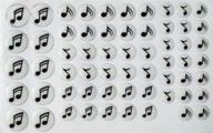 🎵 60pcs round musical epoxy sticker set - clear domes with black print perfect for crafting logo