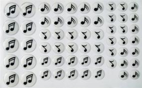 img 4 attached to 🎵 60pcs Round Musical Epoxy Sticker Set - Clear Domes with Black Print Perfect for Crafting