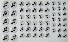 img 1 attached to 🎵 60pcs Round Musical Epoxy Sticker Set - Clear Domes with Black Print Perfect for Crafting