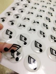 img 2 attached to 🎵 60pcs Round Musical Epoxy Sticker Set - Clear Domes with Black Print Perfect for Crafting