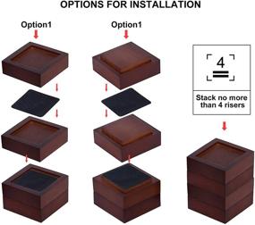img 2 attached to 🛏️ Набор из 8 подъемников деревянных кроватей Stahala - надежные увеличители ножек для диванов, столов, письменных столов, стульев и диванов с резиновыми прокладками и вмонтированными противоскользящими отверстиями.