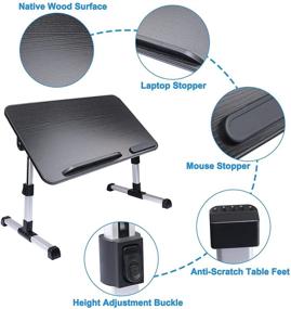 img 1 attached to Adjustable Foldable Notebook Breakfast Portable