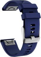 isabake compatible fenix 5 plus band 22mm soft silicone watch strap for fenix 5/fenix 6/fenix 6 pro/approach s60/forerunner 935/forerunner 945/quatix 5 smartwatch wristbands(dark blue) логотип