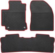 san auto car rubber floor mat custom fit for toyota corolla sedan 2014 2015 2016 2017 2018 2019 automatic transmission black red auto liner mats all weather heavy duty odorless no im hatchback model logo