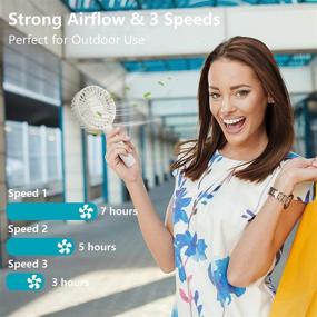 img 3 attached to 🌬️ Portable 2021 Upgraded Mini Handheld Fan with Strong 3-Speed Wind - Rechargeable Battery, Ideal for Outdoors, Home, Office, Makeup (Black)