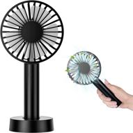 🌬️ portable 2021 upgraded mini handheld fan with strong 3-speed wind - rechargeable battery, ideal for outdoors, home, office, makeup (black) логотип