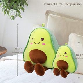 img 2 attached to 🥑 Snuggly Stuffed Avocado Fruit Soft Plush Toy Hugging Pillow - 16.5 Inch, Christmas Gifts for Kids, Girls, Boys, and Friends