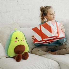 img 3 attached to 🥑 Snuggly Stuffed Avocado Fruit Soft Plush Toy Hugging Pillow - 16.5 Inch, Christmas Gifts for Kids, Girls, Boys, and Friends