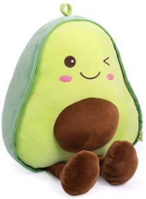 img 4 attached to 🥑 Snuggly Stuffed Avocado Fruit Soft Plush Toy Hugging Pillow - 16.5 Inch, Christmas Gifts for Kids, Girls, Boys, and Friends