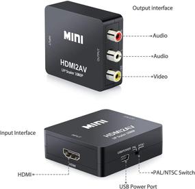 img 2 attached to 🔌 QGECEN HDMI to AV Converter Adapter for PS4 Xbox Nintendo Laptop Chromecast DVD Camera to Old TV Monitor - Composite Video Audio, 1080p CVBS 3RCA Output