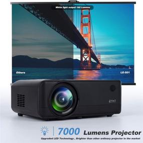 img 1 attached to 📽️ Living Enrichment Mini Projector: 1080P HD, 7000 Lumens, 50,000-hr LED, 200'' Projection, HDMI VGA USB DVD Compatible