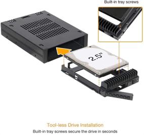 img 1 attached to 📥 ICY DOCK 2.5-дюймовый мобильный отсек для HDD/SSD SAS/SATA для внешнего 3.5-дюймового слота - беслотовый дизайн в виде поддона - Экспресс-ячейка MB741SP-B