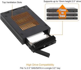 img 2 attached to 📥 ICY DOCK 2.5-дюймовый мобильный отсек для HDD/SSD SAS/SATA для внешнего 3.5-дюймового слота - беслотовый дизайн в виде поддона - Экспресс-ячейка MB741SP-B