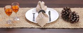 img 3 attached to 36-Inch Long Glamburg Farmhouse Jute Burlap Table Runner - 13x36, Natural Jute Braided - Organic, Eco-Friendly, Rustic Vintage Dining Table Runner