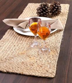 img 1 attached to 36-Inch Long Glamburg Farmhouse Jute Burlap Table Runner - 13x36, Natural Jute Braided - Organic, Eco-Friendly, Rustic Vintage Dining Table Runner