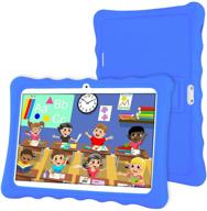 📱 10 inch lamzien kids tablet with android 8.1, quad-core processor, 2gb ram, 32gb storage, dual-sim, pre-installed kids software - blue logo