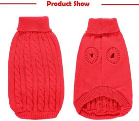 img 3 attached to 🧣 SunteeLong Turtleneck Knitted Dog Sweater: Warm Winter Clothes for Small Dogs (Red, S)