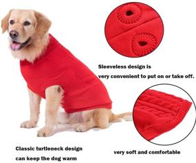 img 2 attached to 🧣 SunteeLong Turtleneck Knitted Dog Sweater: Warm Winter Clothes for Small Dogs (Red, S)