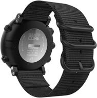 moko band for suunto core smart watch - fine woven nylon replacement wriststrap with double buckle ring - black logo