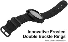 img 1 attached to MoKo Band for Suunto Core Smart Watch - Fine Woven Nylon Replacement Wriststrap with Double Buckle Ring - Black