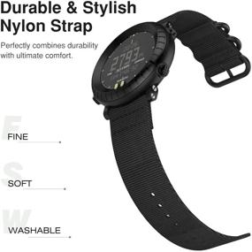img 3 attached to MoKo Band for Suunto Core Smart Watch - Fine Woven Nylon Replacement Wriststrap with Double Buckle Ring - Black