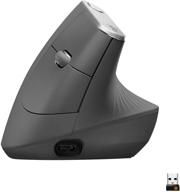 🖱️ logitech mx vertical wireless mouse - ergonomic design, reduces muscle strain, seamlessly control and share content between 3 windows and apple computers (bluetooth/usb), rechargeable, graphite логотип