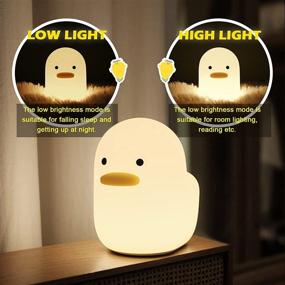 img 1 attached to 🦆 Efficient LED Duck Night Light for Kids: Rechargeable, Silicone Nursery Lamp with Touch Control & Timer Setting for Bedroom Home Decoration