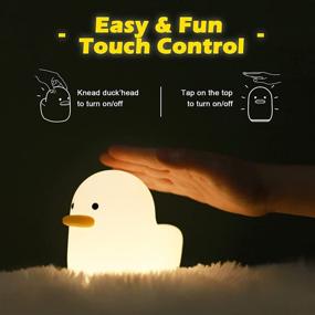 img 2 attached to 🦆 Efficient LED Duck Night Light for Kids: Rechargeable, Silicone Nursery Lamp with Touch Control & Timer Setting for Bedroom Home Decoration