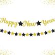 happy year banner star garland logo