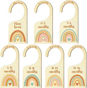 img 4 attached to 🌈 Organize Baby's Wardrobe with 7-Piece Rainbow Closet Dividers - Perfect for Boho Nursery and Baby Shower Gifts!