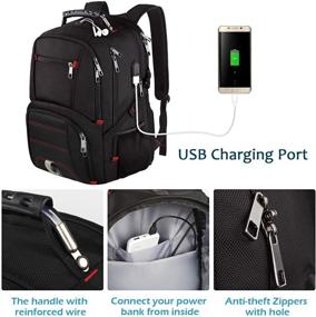 img 2 attached to Extra Large Capacity Travel Laptop Backpack with USB Charging Port - Anti-Theft and TSA Friendly - Water-Resistant for Men and Women - Ideal for Business, College Students, and 17-Inch Laptops