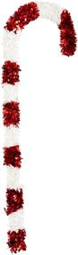 img 2 attached to 2-Pack Red and White Tinsel 🎄 Candy Cane Decorations for Xmas Holiday- 50 inches