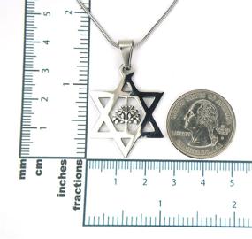 img 2 attached to 🌳 18-Inch Chain Star of David and Tree of Life Necklace: Pure 304 Non-Tarnishing Stainless, Shield of David pendant with Etz Chaim