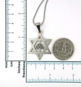 img 1 attached to 🌳 18-Inch Chain Star of David and Tree of Life Necklace: Pure 304 Non-Tarnishing Stainless, Shield of David pendant with Etz Chaim