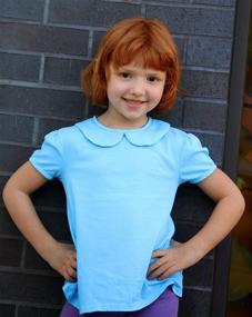 img 2 attached to Girls' Peter Pan Collar A-Line Puff Tee Tshirt for School & Play - City Threads